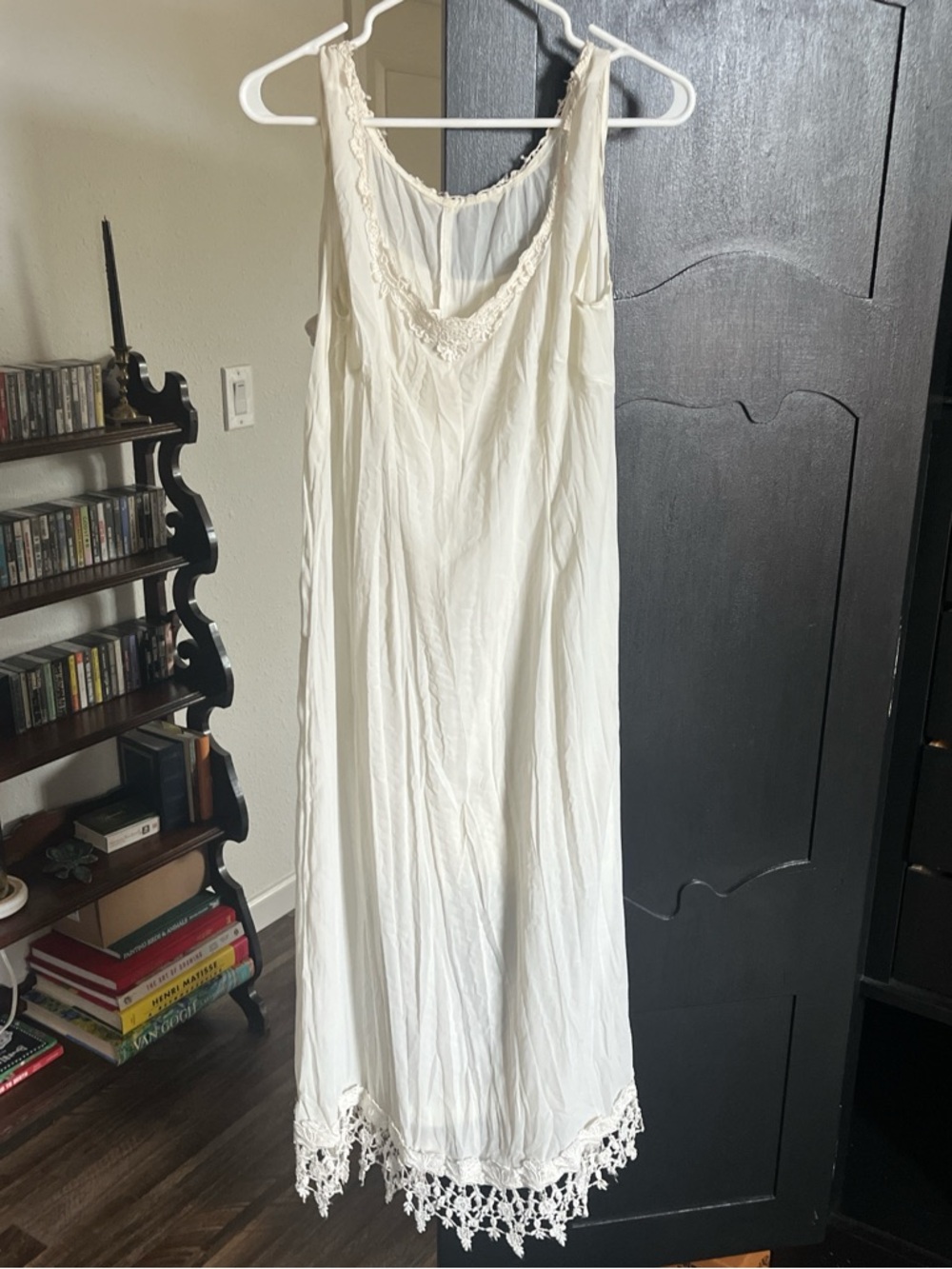 Boho Crochet-Trim Maxi Dress - White
